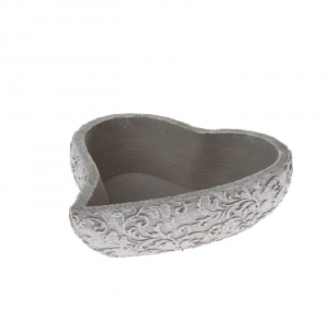 Betonový květináč ve tvaru srdce 7,5 x 18 x 20,5 cm