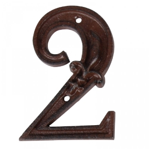 Číslo popisné na dům 2 litina 7,9x1,3x11,2 cm