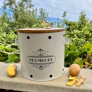 Dóza na brambory s českým nápisem 22,5 x 22,5 x 20 cm