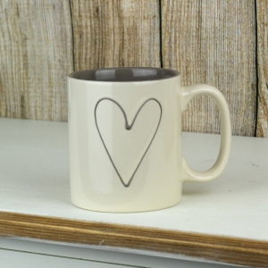 Hrnek XXL krémové srdce 0,6l