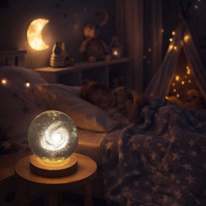 Lampa z křišťálové koule 6 x 6 x 8 cm