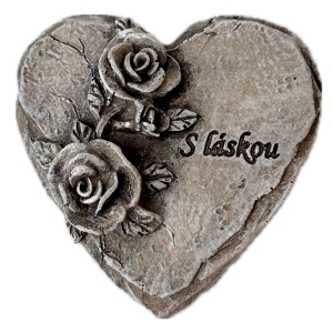 Polyresinové srdce S láskou 3 x 8 x 8 cm
