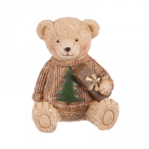 Retro vánoční medvídek 10 x 8 x 10 cm 160g