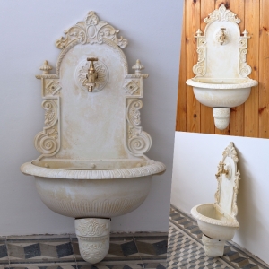 Retro zahradní umyvadlo / výlevka smetanové matné 75x44cm