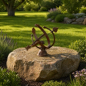 Sluneční hodiny litina 26,5x34,7x29,5cm