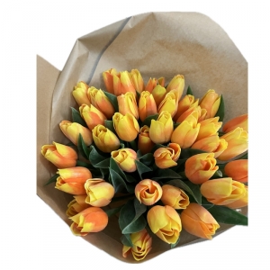 Umělý tulipán žluto-oranžový 40cm