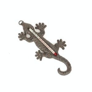 Venkovní teploměr z litiny ještěrka